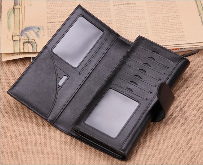 Men's Genuine Leather Spanish Cowhide Lovers' Purses Clutch Long Hasp